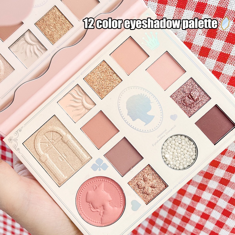 Bảng phấn mắt SUAKE 160g 12 màu mờ ánh nhũ trang điểm thời trang