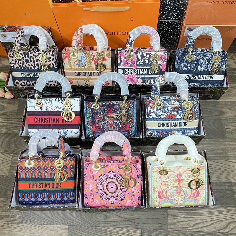 Túi D"ior Lady Hoạ Tiết