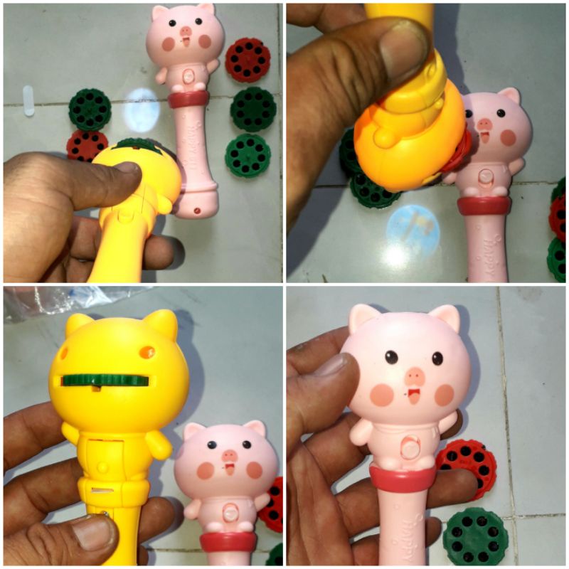 Một cái đèn pin gọi để xem ảnh động vật kèm 3 miếng để xem bằng nhựa