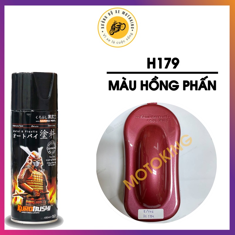 Sơn Samurai màu hồng phấn H179 - chai sơn xịt chuyên dụng cho sơn xe máy