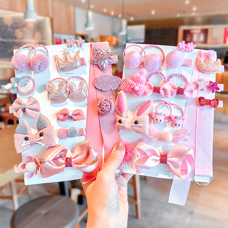 Bộ 18 Phụ Kiện Tóc Hình Nơ Dễ Thương Cho Bé Gái