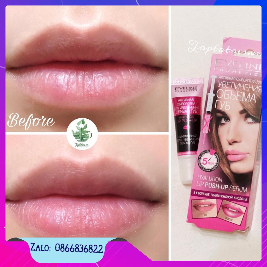 Serum làm đầy căng mọng môi Eveline Hyaluron Lip Push-Up