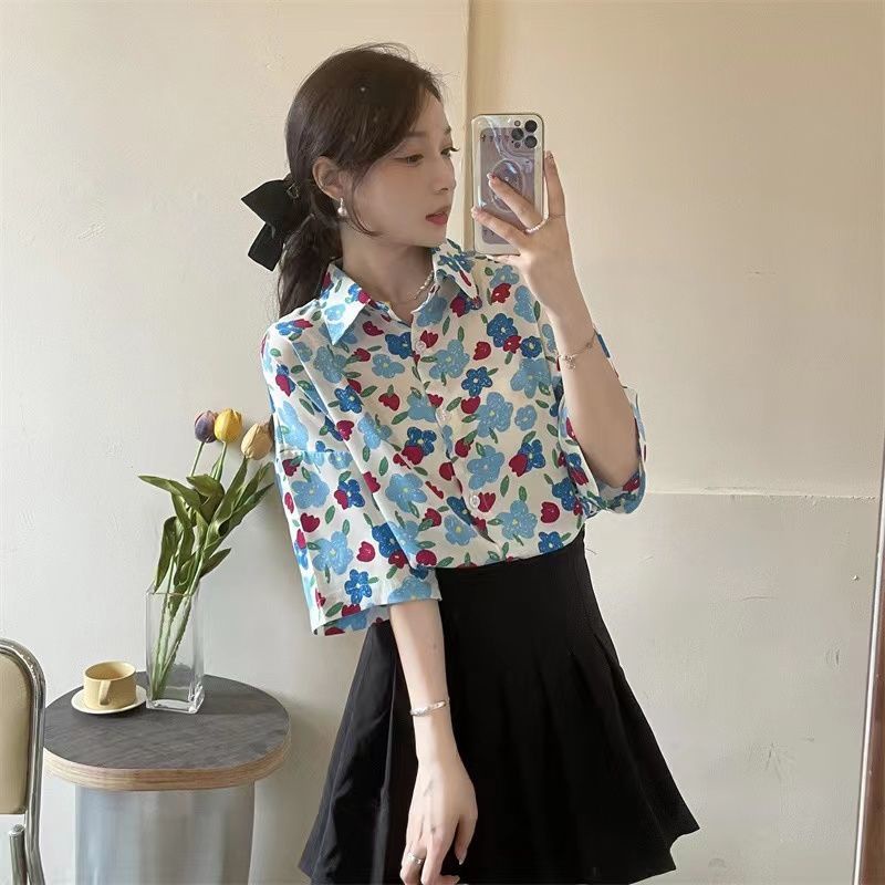 Áo Sơ Mi Hoa Tay Ngắn Dáng Rộng Thiết Kế Mới Thời Trang Mùa Hè Dành Cho Nữ