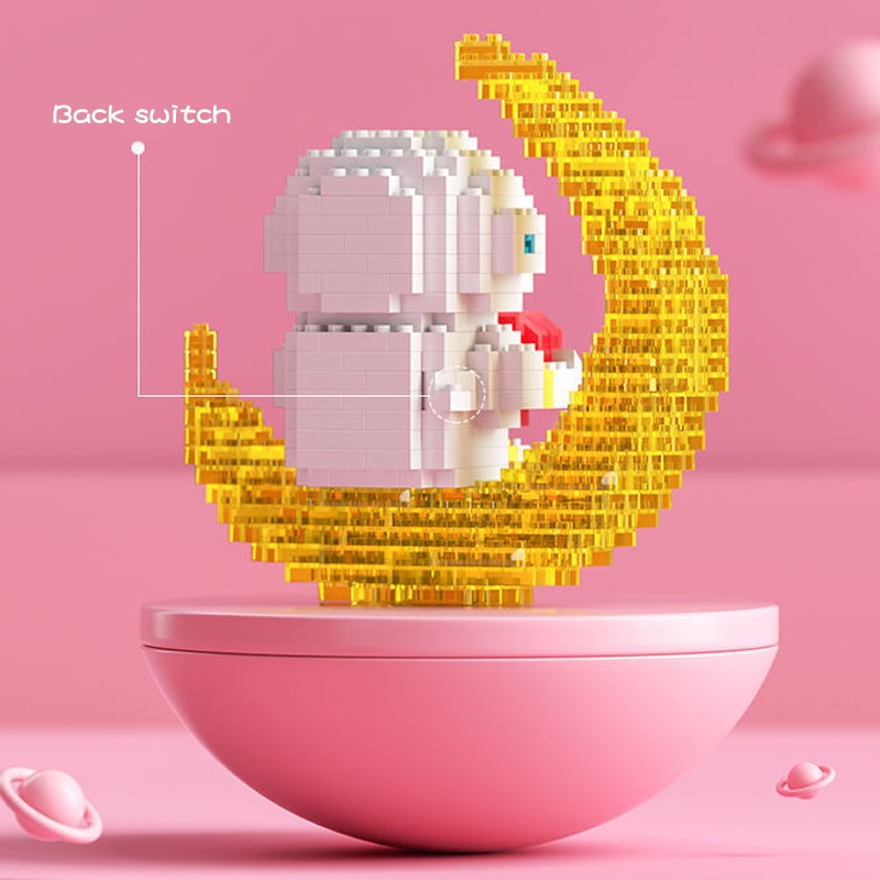 Bộ Đồ Chơi Xếp Hình Phi Hành Gia Mini Phát Sáng Phong Cách Mới