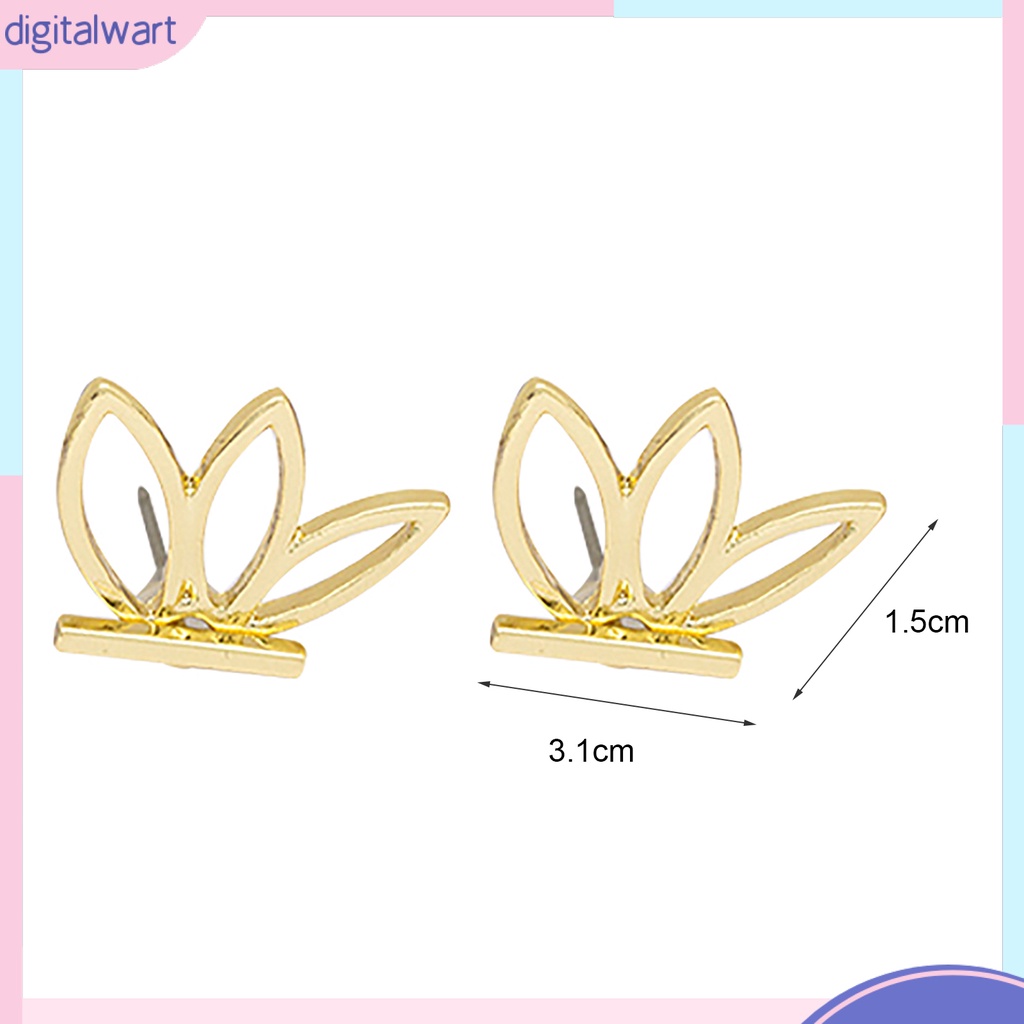 Cặp khuyên tai 2 mặt thiết kế hình cánh hoa sen sang trọng cá tính dành cho nữ