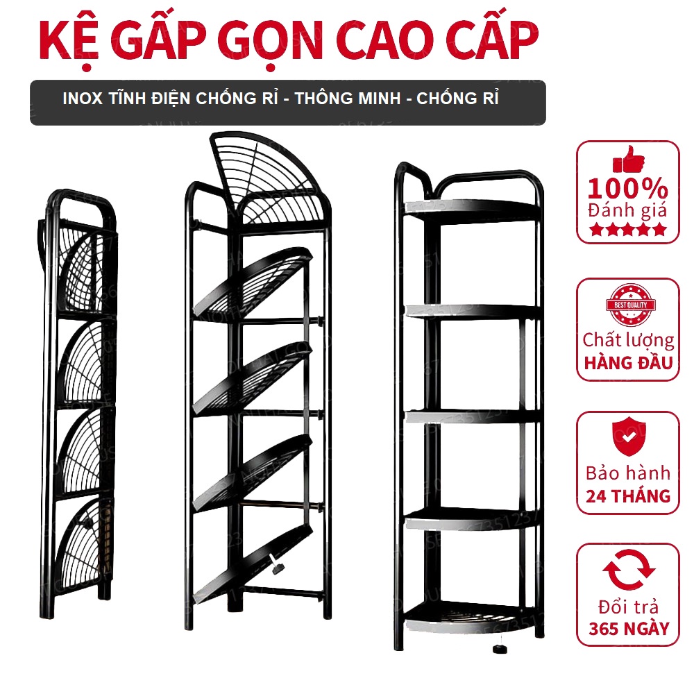 Kệ Góc Gấp Gọn CHIAN Thông Minh Cao Cấp - Thép Cacbon Sơn Tĩnh Điện Chống Gỉ Tuổi Thọ 10 Năm - Vững Chắc, Sang Trọng