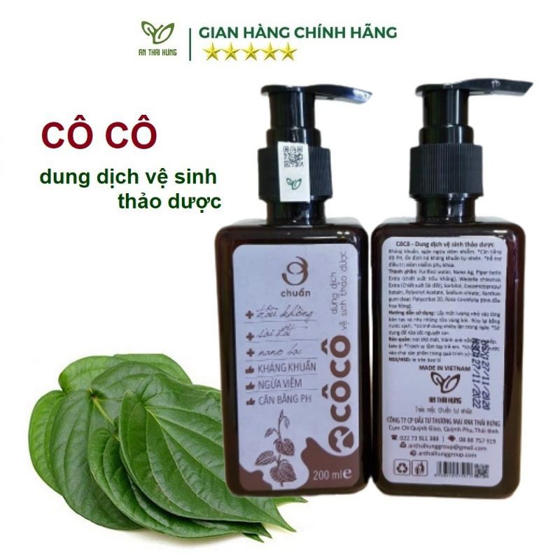 CÔ CÔ - Dung dịch vệ sinh thảo dược AN THÁI HƯNG 200ml [Ơ chuẩn] Kháng khuẩn, ngừa viêm, cân bằng PH