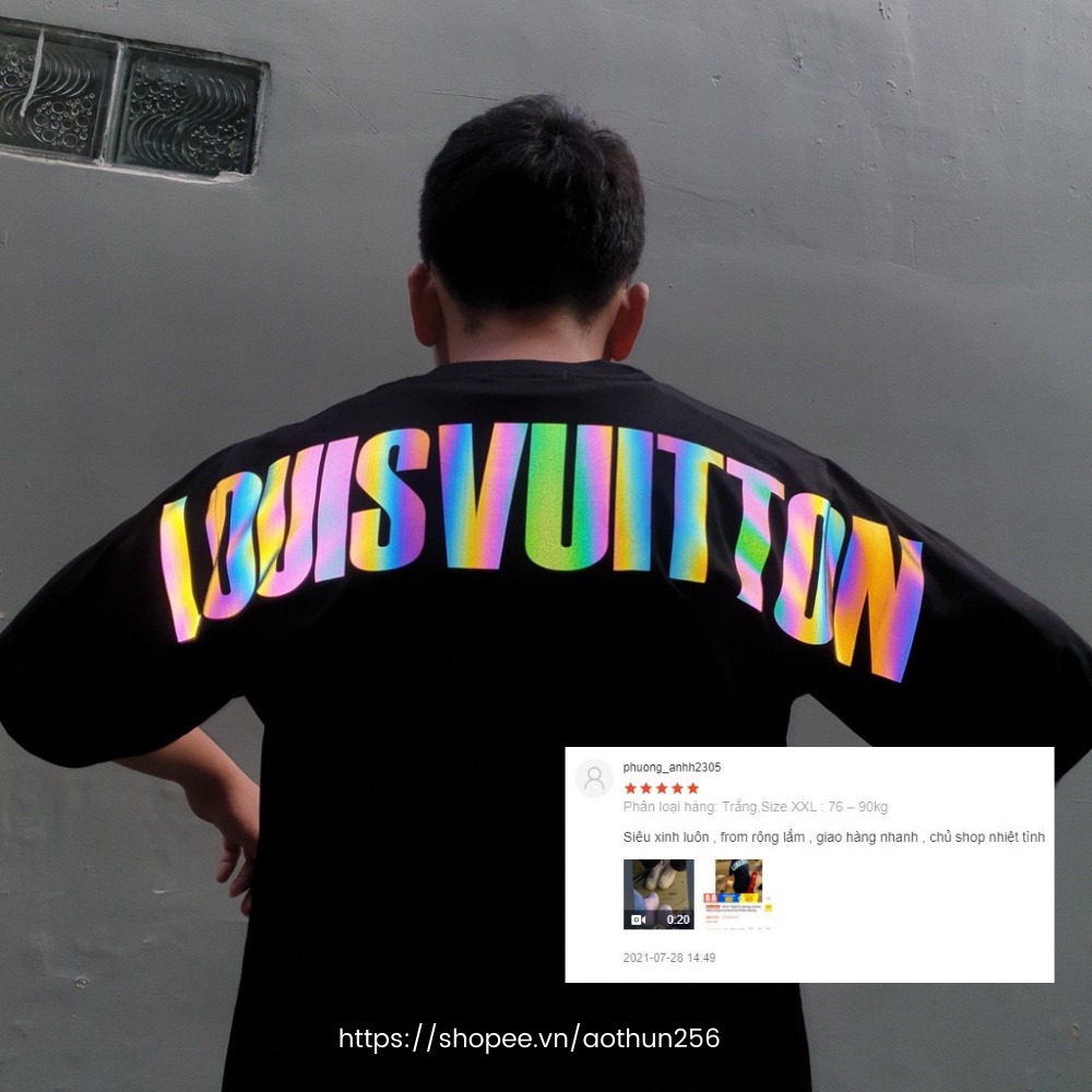Áo thun tay lỡ Phản Quang 7 màu LuonVuiTuoi ngang lưng form rộng nam nữ unisex dáng rộng màu trắng đen basic