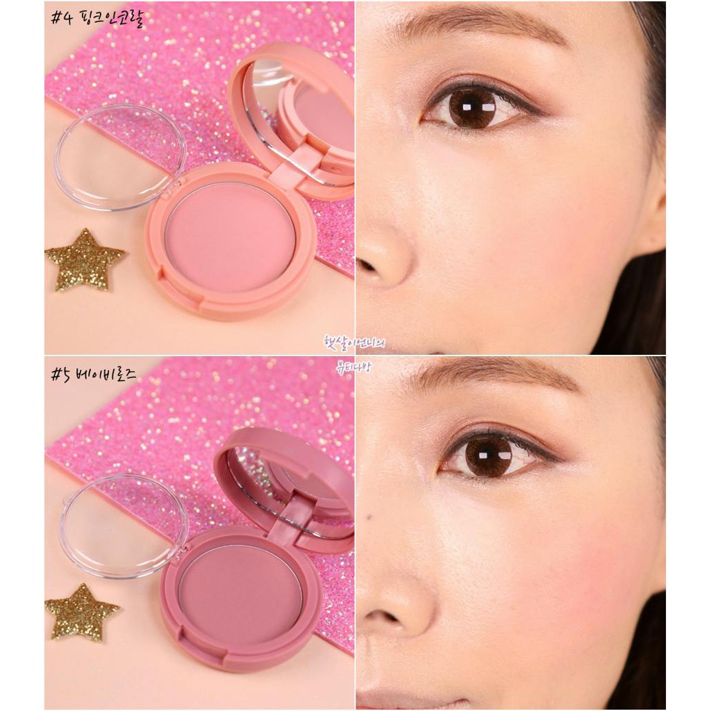 Phấn má siêu lì Aritaum No.5 Baby Rose  Sugarball Velvet Cheek Color