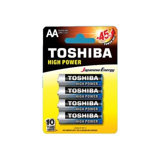 Pin tiểu Alkaline Toshiba AA, 1.5V, không sạc, vỉ 4 viên, LR6GCP BP-4PV
