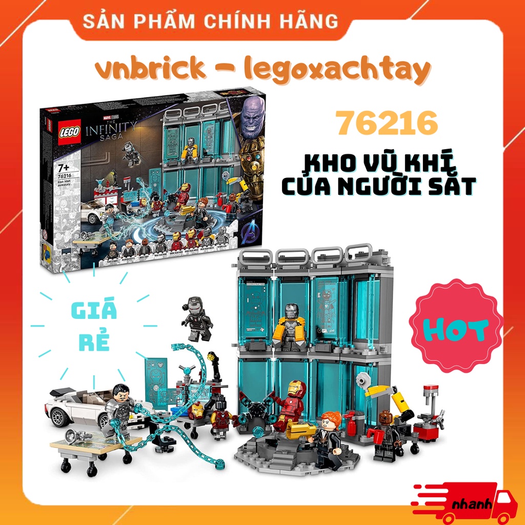LEGO Marvel 76216 Kho Vũ Khí Của Người Sắt