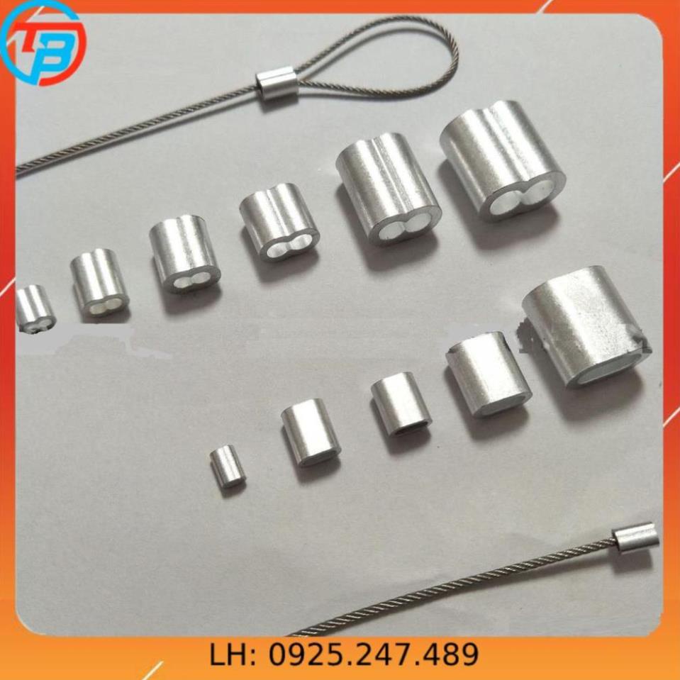 Đầu nhôm, cốt nhôm khóa dây cáp Phi 2 3 4 5 6 8 10 mm CÁP THÉP Thái Bình Vina