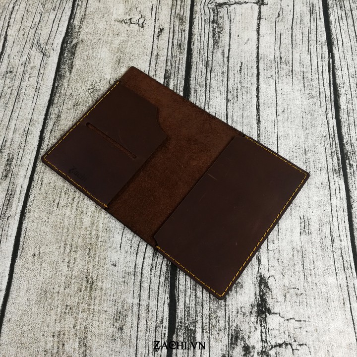 [Real Leather] Ví đựng passport da bò, bao đựng hộ chiếu da bò thật 100% handmade Zachi PP526