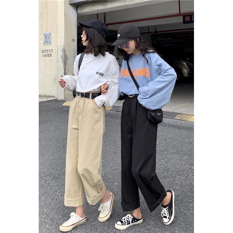 Quần Dài Lưng Cao Ống Rộng Phong Cách Hàn Quốc 2021 Cho Nữ | BigBuy360 - bigbuy360.vn