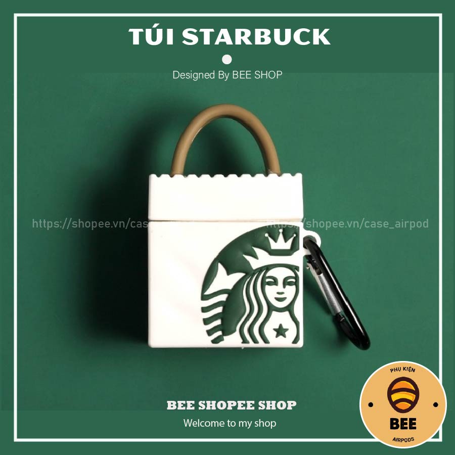 Case Airpod 1 2 Pro Túi Starbuck Cho Hộp Sạc Tai Nghe Bluetooth AirPods Bằng Silicon Dẻo Siêu Cute - BEE SHOP