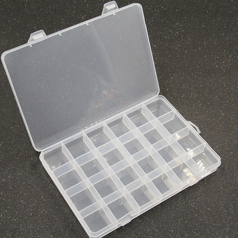 10/24 Grids Transparent Plastic Storage Box Case Multifunctional Plastic  Slot Adjustable for Pils Jewelry Beads Earring Case Organize