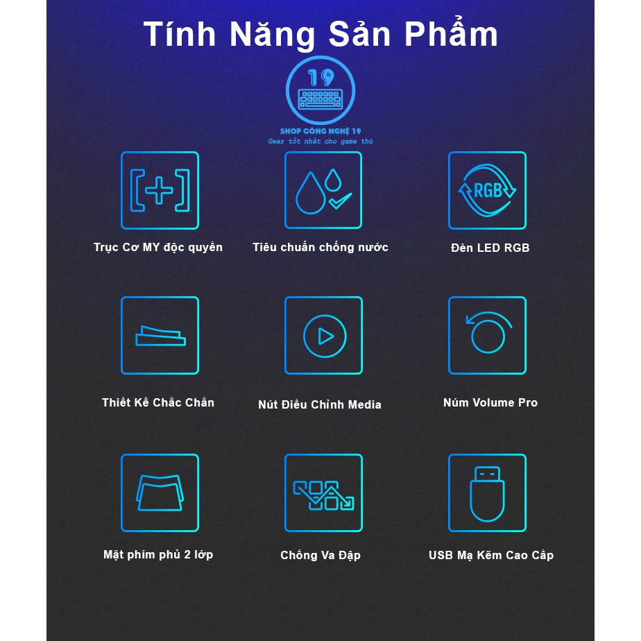 [CHÍNH HÃNG] Bàn Phím Cơ Langtu G900 - Bàn Phím Cơ Led RGB Blue switch Bảo Hành 12 Tháng