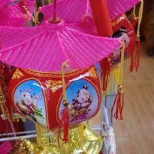 Đèn lồng trung thu mái đình 1 mái ,2 mái phát nhạc tiếng Việt đèn Led siêu sáng tiết kiệm pin