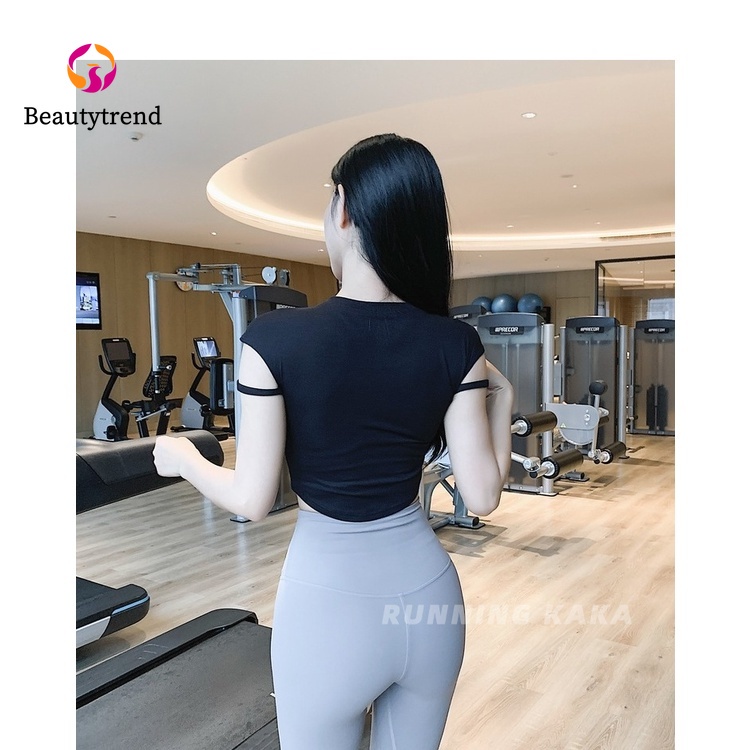 Áo thun thể thao ngắn tay ôm dáng mau khô chất lượng dành cho phụ nữ