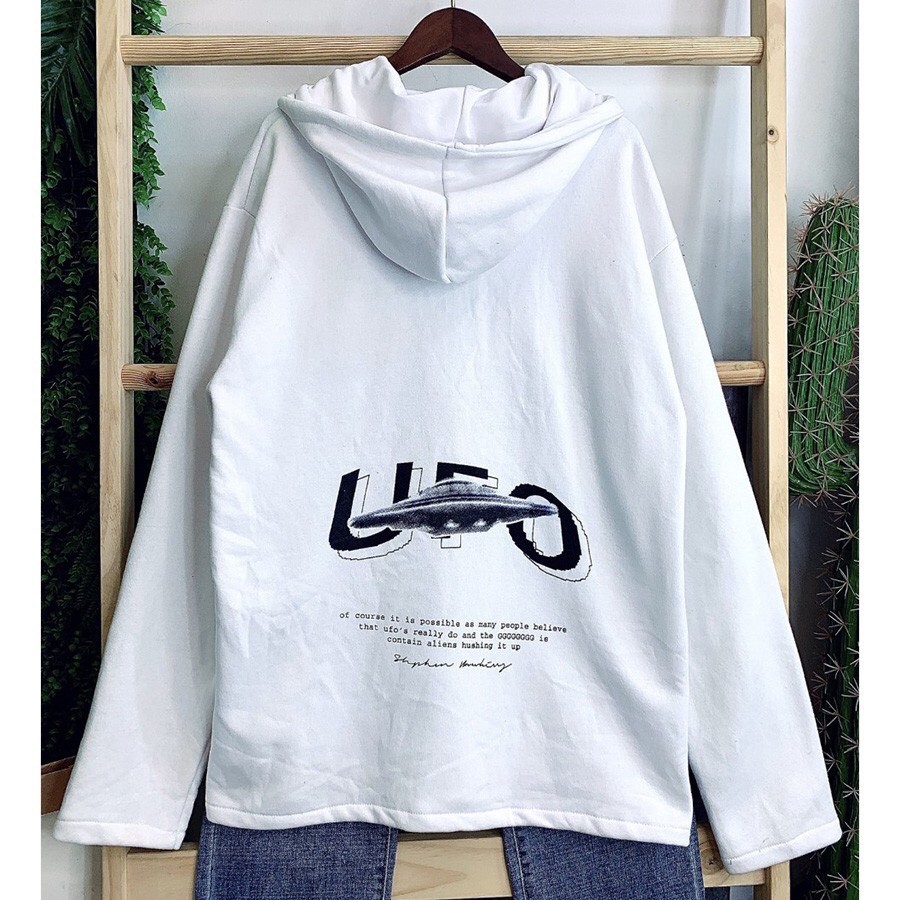 Áo Khoác Hoodie Chất Nỉ Cho nam Cho nữ và Cặp Đôi LOKI SHOP Có 2 Màu,Form rộng Unisex Đĩa Bay có dây kéo Ulzzang