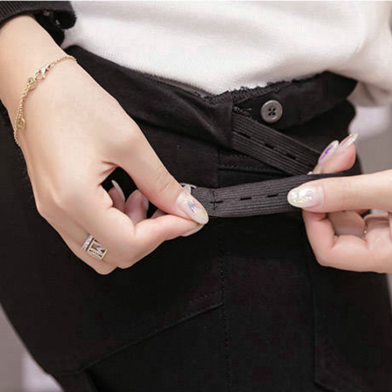 Quần jean đen lưng cao phong cách Hàn Quốc thoải mái dành cho bà bầu