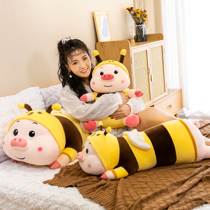 Gấu Bông Heo Ong Biến Hình 1M2 Siêu Cute - Vải Nhung Mềm Mịn Co Giãn 4 Chiều