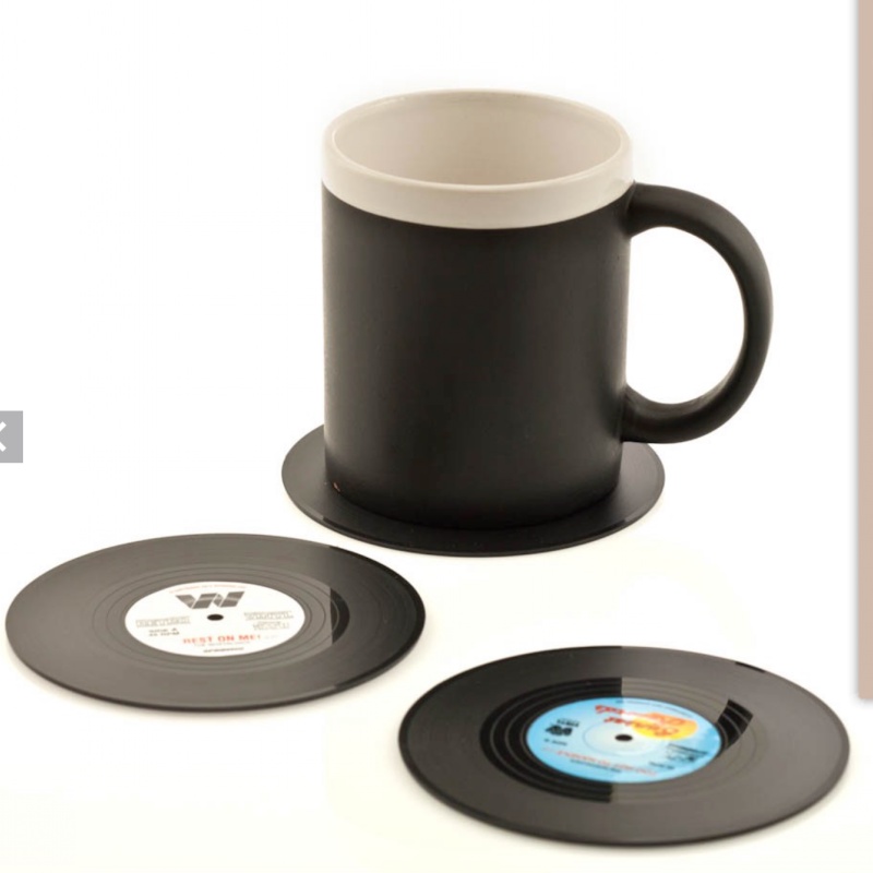 Nhựa Retro Vinyl Kỷ lục Cốc Mat Chống trượt Phin cà phê Chịu nhiệt Đồ uống Mug Mat Bàn Placemat