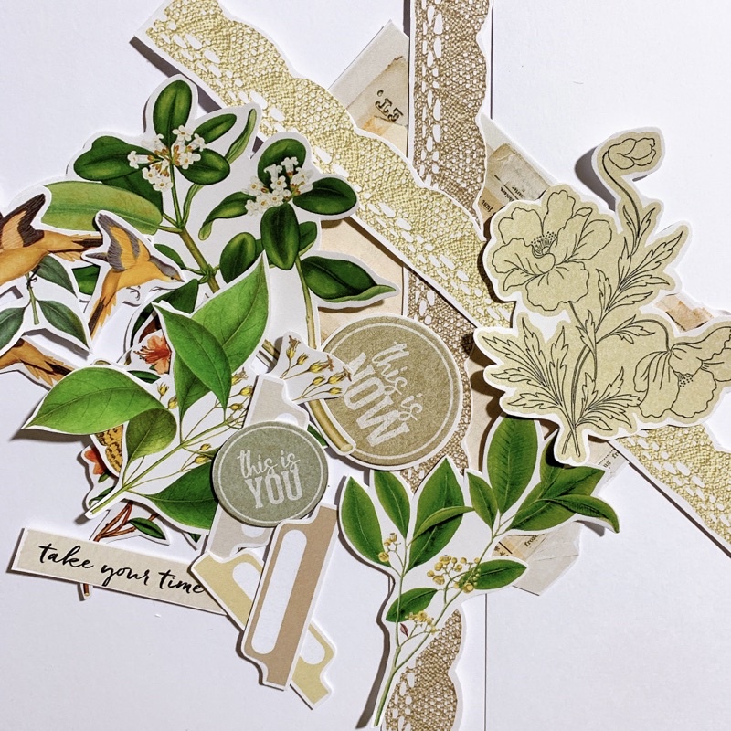 Die cut sticker vintage hoa cổ điền trang trí love box, scrapbook, thiệp, khung 3d