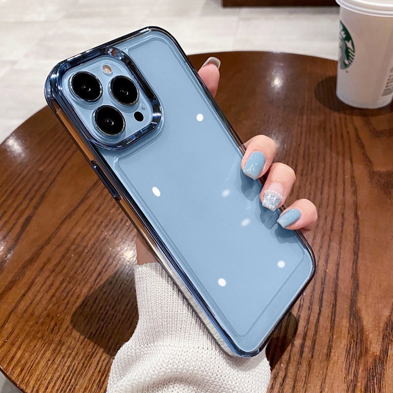 Ốp Điện Thoại Cứng Trong Suốt Mạ Điện Cho iPhone 11 12 13 Pro Max