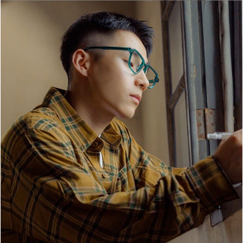 (KIQI-FASHION) COD Kính Chống Ánh Sáng Xanh Gọng Vuông Nhỏ Thời Trang Hàn Quốc Cổ Điển Cho Nam Nữ