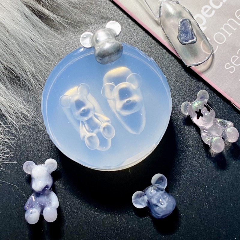Khuôn silicon nail, khuôn gấu hot trang trí móng