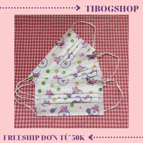 [FREESHIP] Khẩu trang Garcotex Thỏ Line Cute 4 lớp cao cấp