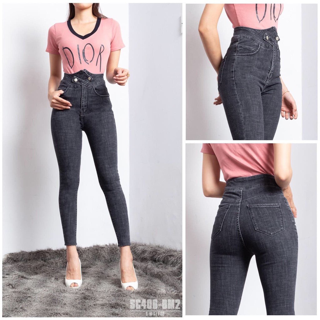 QUẦN JEAN DÀI CAO CẤP CO GIÃN THẮT LƯNG KIỂU SIÊU CAO SHOP PHƯƠNG CHÂU