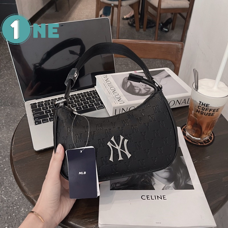 ( Chuẩn Hãng ) Túi Kẹp Nách Túi Xách MLB NY Monogram Embossed Hobo Bag New York Yankees Full Tag Mac