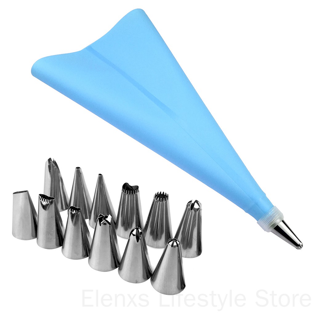 Set 14 Dụng Cụ Bắt Kem Trang Trí Bánh Bằng Thép Không Gỉ