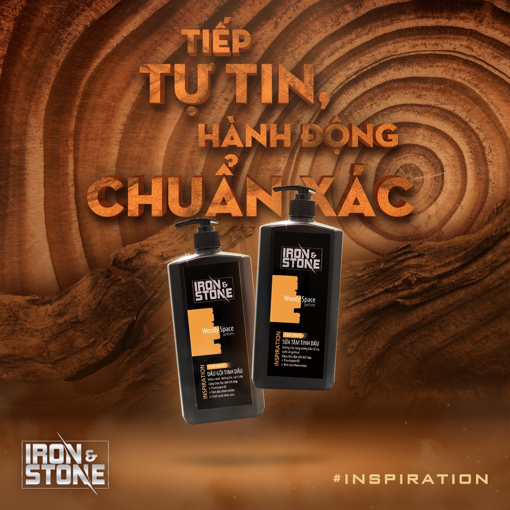 - Sữa tắm tinh dầu IRON & STONE Inspriration Hương Woody Space 650ml