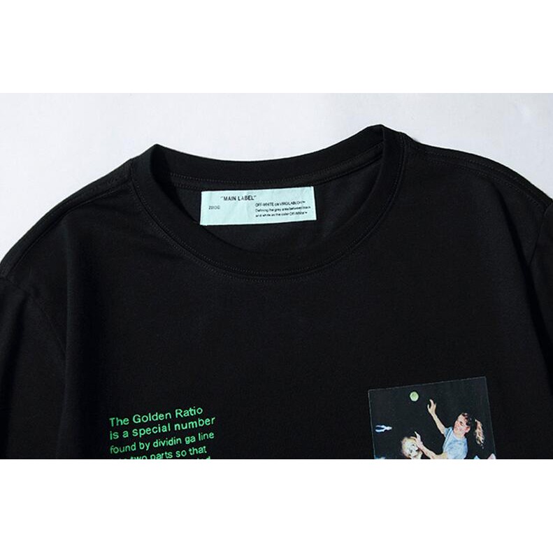 Off-White Áo Thun Tay Ngắn Chất Liệu Cotton In Hình Độc Đáo Thời Trang Dành Cho Cả Nam Và Nữ