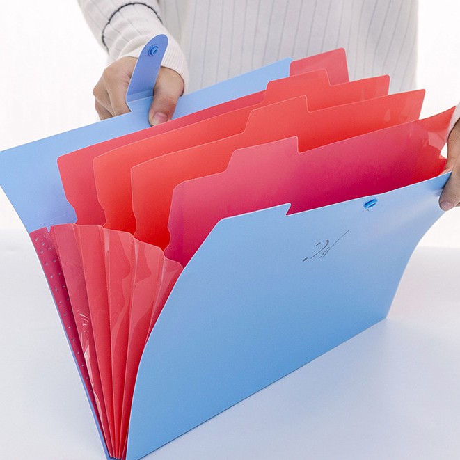 Bìa đựng hồ sơ khổ A4 chia 5 ngăn trang trí họa tiết mặt cười dễ thương | BigBuy360 - bigbuy360.vn