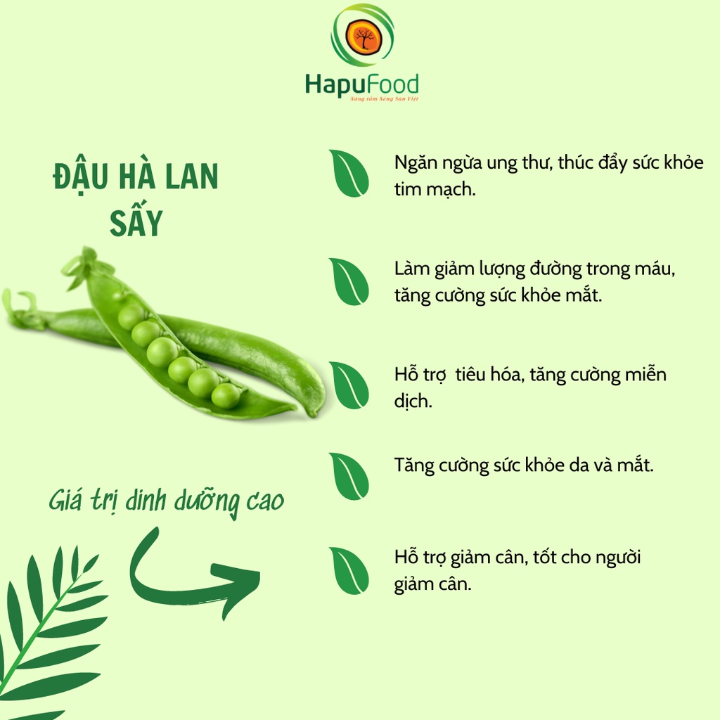 Đậu hà lan vị wasabi HAPUFOOD 330Gram, dinh dưỡng
