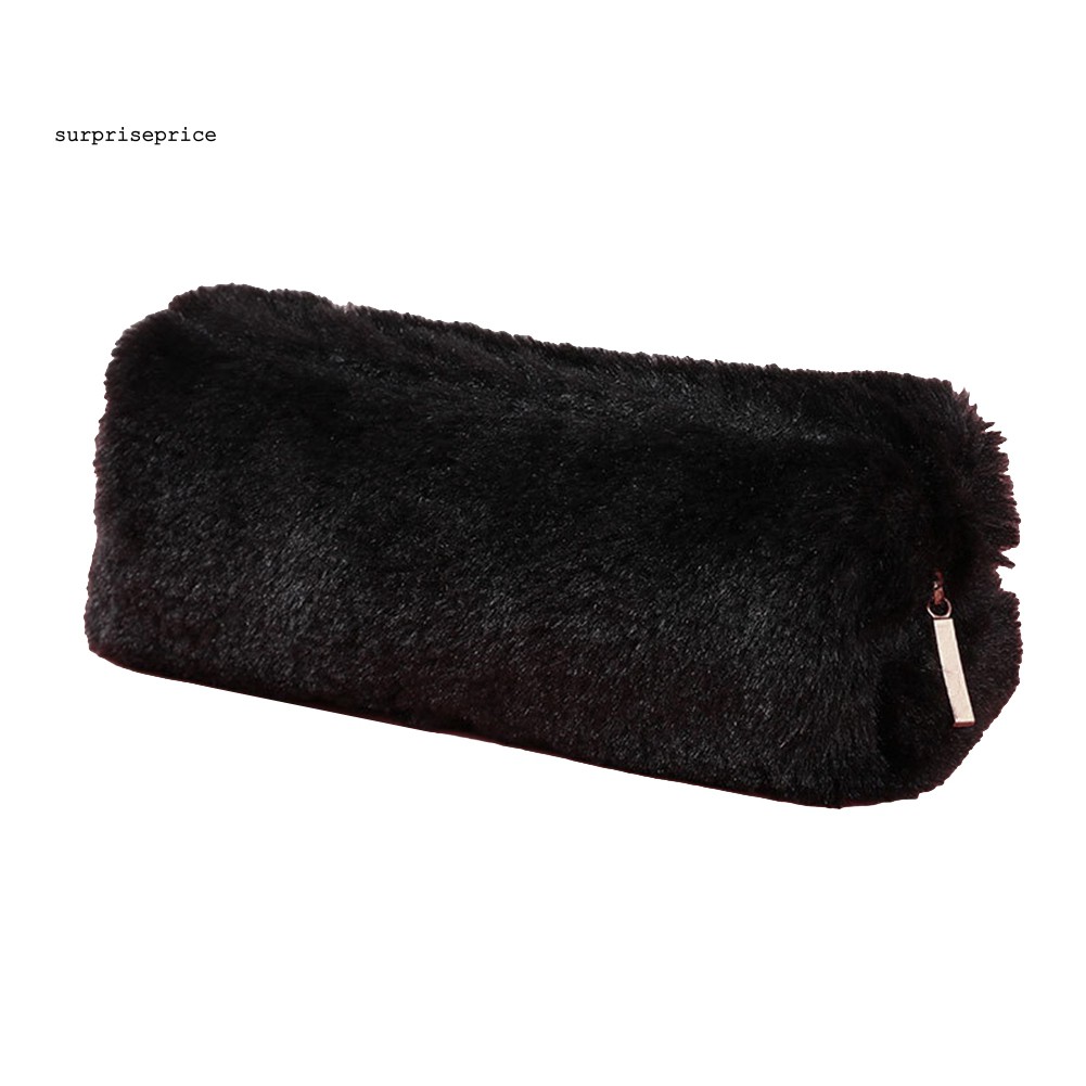 Túi đựng bút bằng vải nhung mềm màu trơn bắt mắt