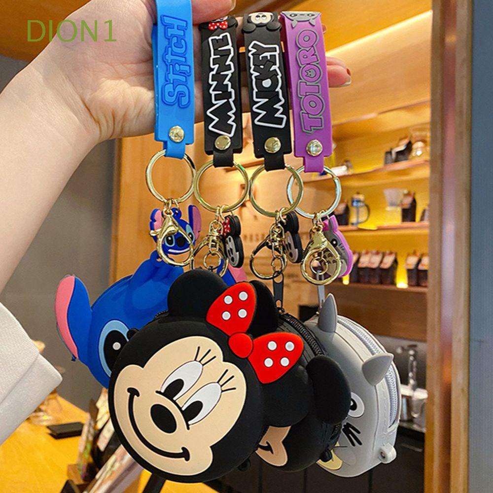 Móc gắn chìa khóa gắn ví bằng silicon họa tiết hình Pikachu Mickey sáng tạo