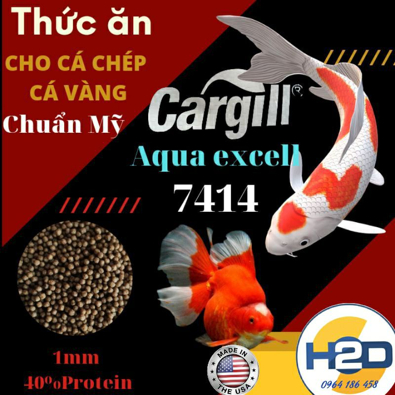 1kg Cám cá Cargill 7414 40% đạm, thức ăn cá Koi- Cá Vàng