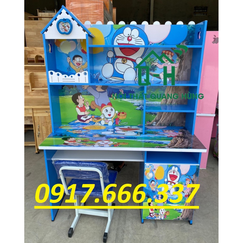 BÀN HỌC SINH NHỰA DORAEMON 1MX1M7X45CM MÀU XANH - ẢNH THỰC TẾ TỰ CHỤP