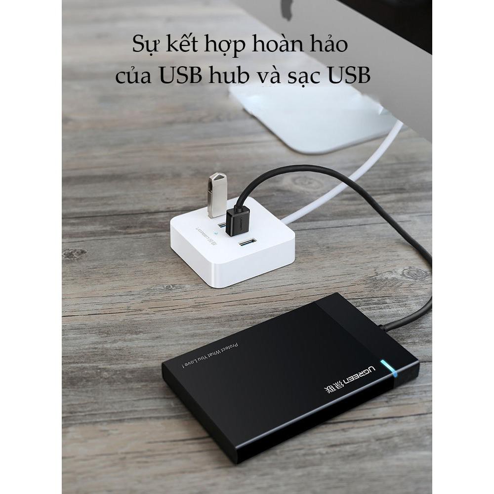 Bộ chia USB 3.0 ra 4 cổng hỗ trợ nguồn DC 5V/2A UGREEN CR118