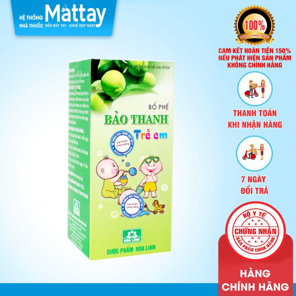 Bổ Phế Bảo Thanh Trẻ Em - Chai 100ml - Giúp Bổ Phế