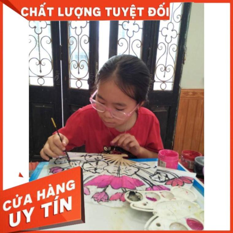 Bộ 10 quạt giấy màu trắng cho bé sáng tạo