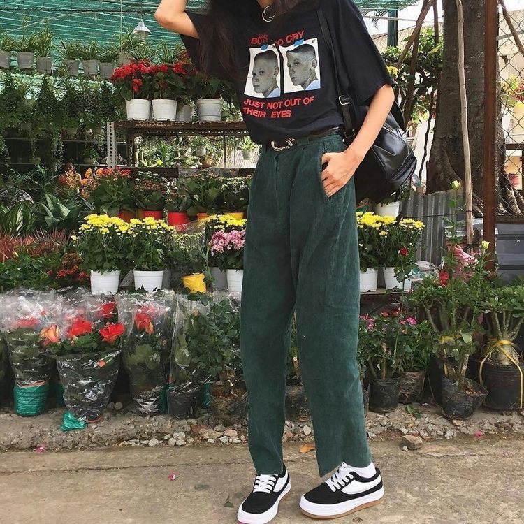 Quần nhung tăm 2hand unisex nam nữ
