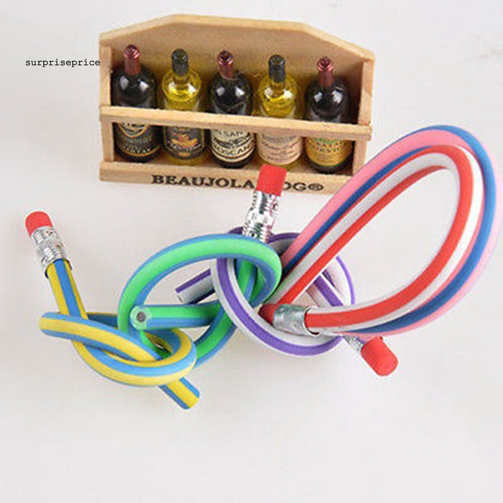 Set 5 bút chì dẻo linh hoạt nhiều màu sắc kèm gôm tiện dụng chất lượng cao