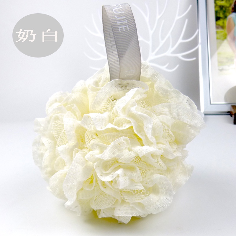 PVN46881 Bông tắm cao cấp cỡ lớn phối viền ren hoa tạo bọt nhiều màu sắc xinh xắn hàng Quảng Châu