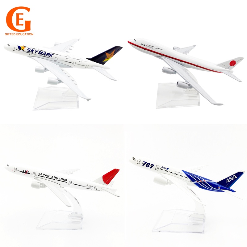 Mô Hình Máy Bay JAL Boeing 747 ANA B777 B787 Skymark Airbus 380 Bằng Hợp Kim Kích Thước 16CM